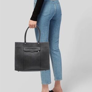 Rebecca Minkoff Black Leather Tote with Gold Hardware